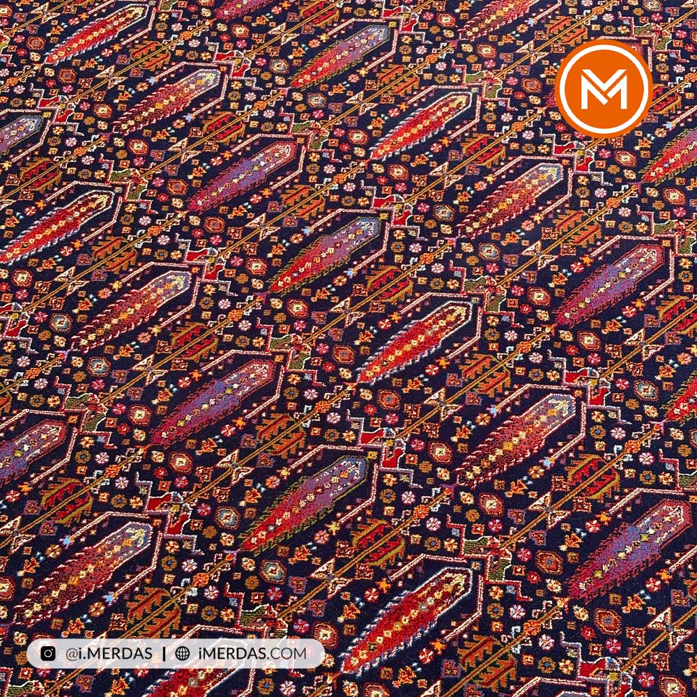 فرش گبه کد 1003 قشقایی زمینه سرمه ای